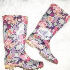 Colorful Coach Size 9 Rain Boots
